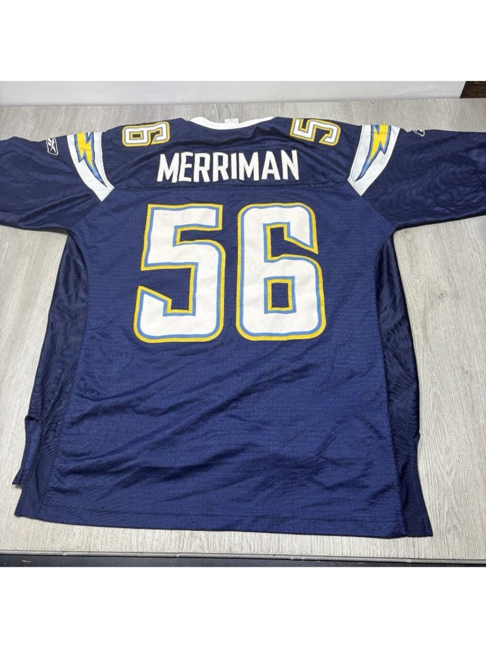 San Diego Los Angeles Chargers Shawne Merriman #56 Reebok Patch 54 L +2 Jersey